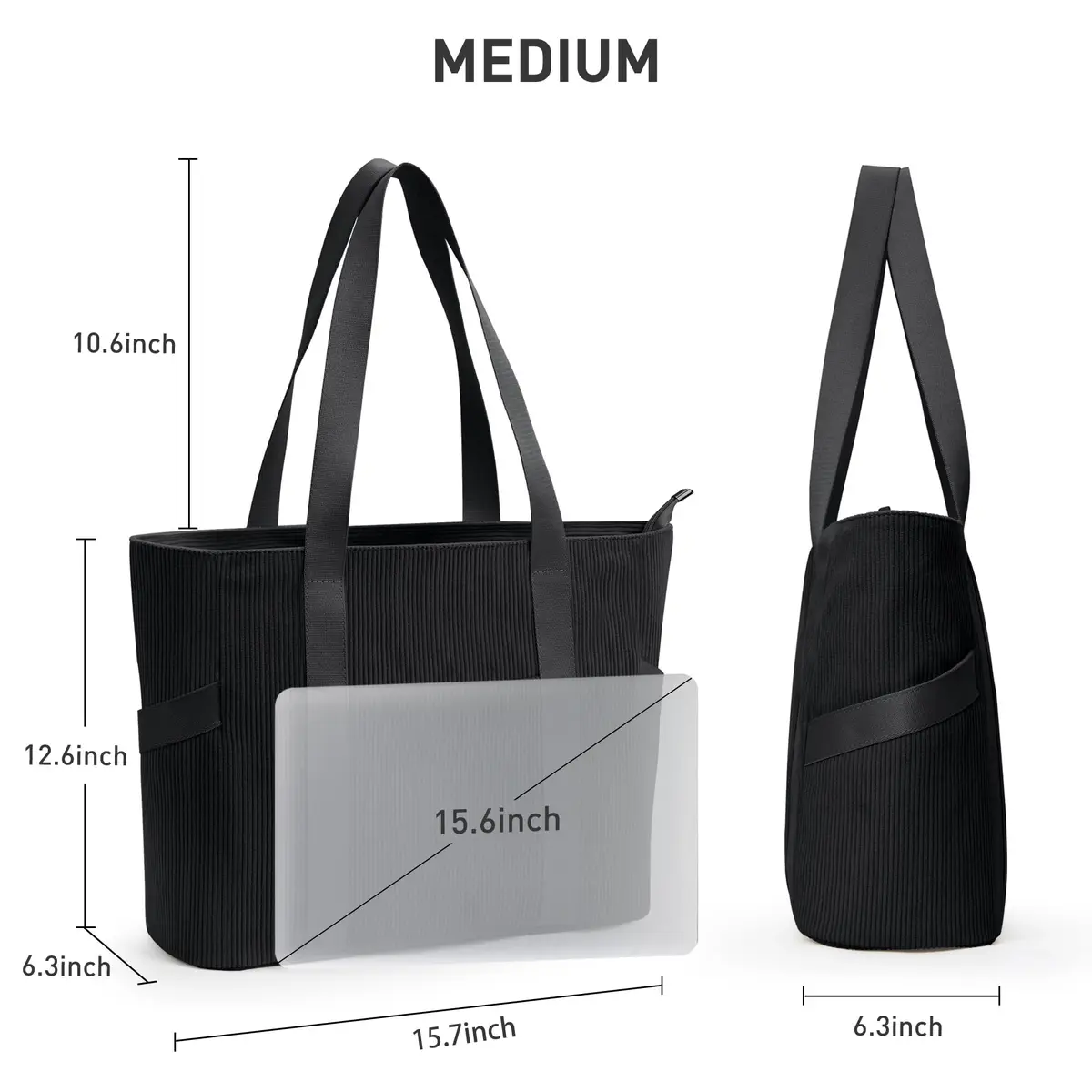 DIXEIGHT Tote Bag for Women, Large Capacity, Water-Resistant, Zipper Closure, Multi-Occasion Use - view 4