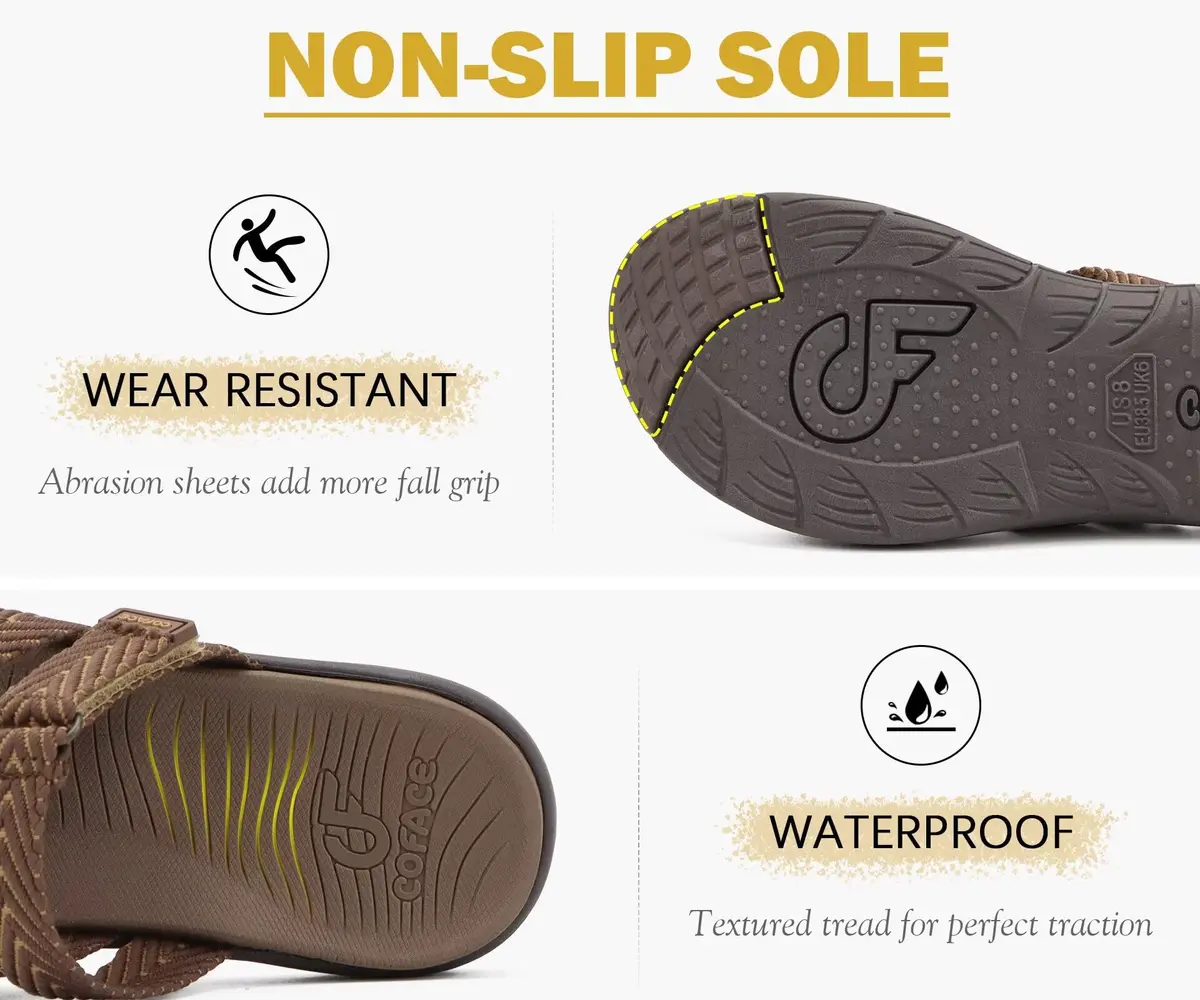 COFACE Women's Orthotic Flip Flops Arch Support Thong Sandals Brown Size 9 (25.4 cm / 10 in) - view 6