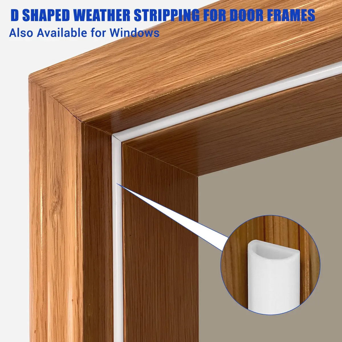 Protalwell White Silicone D Shaped Weather Stripping 6.1m (20ft) | Seals Gaps Up to 1.2cm - view 4