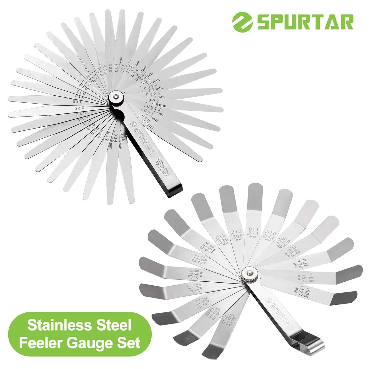 Spurtar Feeler Gauge Set, 32 Blades Tapered & 16 Blades Offset, 0.03-1.00mm (0.001-0.040") | Precision Measurement Tool - view 5