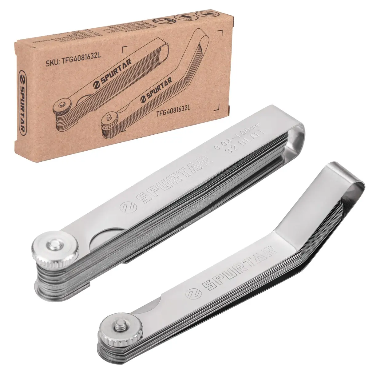 Spurtar Feeler Gauge Set, 32 Blades Tapered & 16 Blades Offset, 0.03-1.00mm (0.001-0.040") | Precision Measurement Tool - view 6