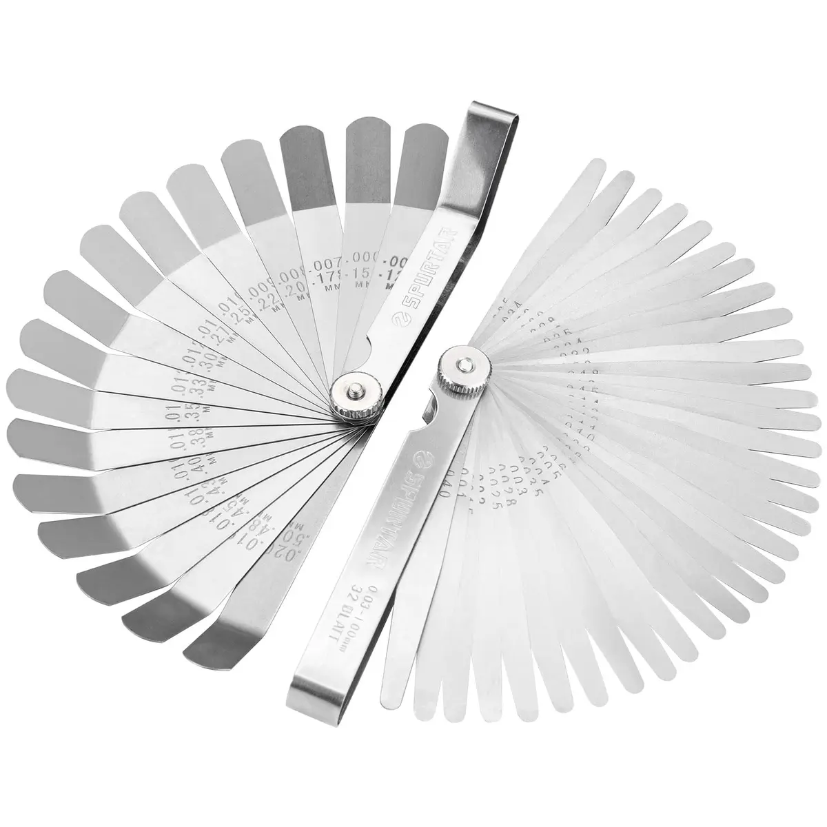 Spurtar Feeler Gauge Set, 32 Blades Tapered & 16 Blades Offset, 0.03-1.00mm (0.001-0.040") | Precision Measurement Tool - main product image