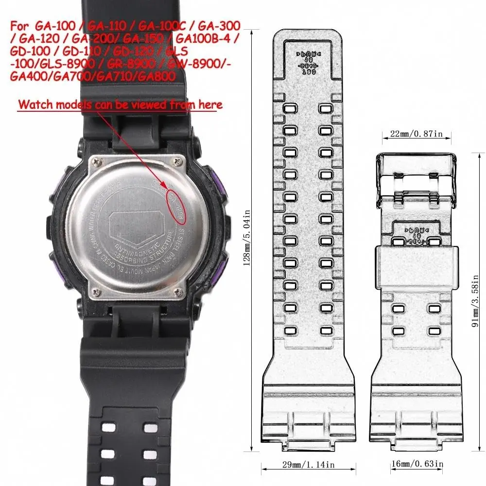 XBHSW Resin Replacement Watch Band for Casio G-Shock GA100 GA110 GA120 GD100 GD120 (Matte Red, 22mm) - view 2