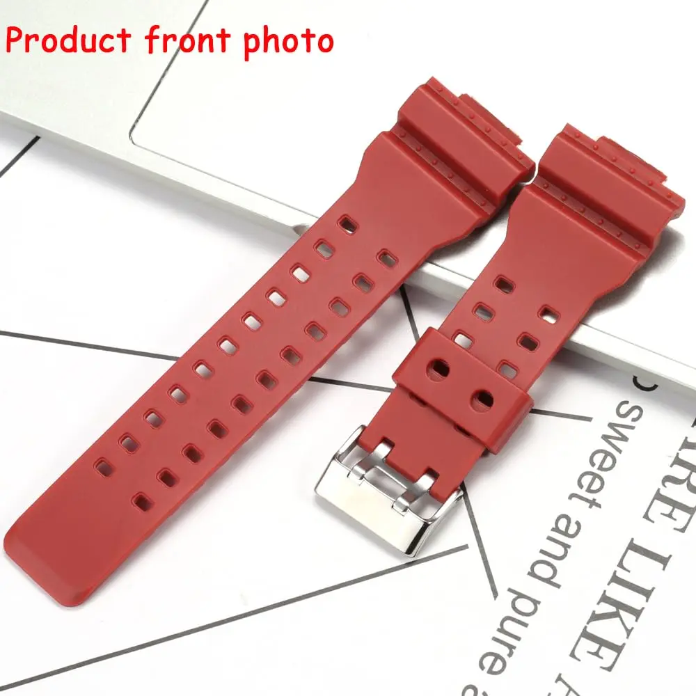 XBHSW Resin Replacement Watch Band for Casio G-Shock GA100 GA110 GA120 GD100 GD120 (Matte Red, 22mm) - view 3