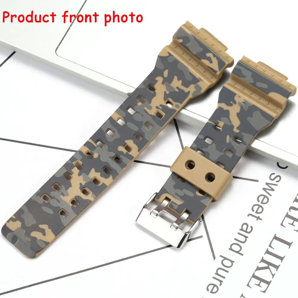 XBHSW Resin Watch Strap Compatible with Casio G-Shock GA100 GA110 GA120 GD100 GD120 (22mm Camouflage Khaki) | Easy Install & Waterproof - view 3