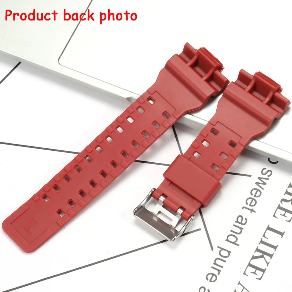 XBHSW Resin Watch Strap Compatible with Casio G-Shock GA100 GA110 GA120 GD100 GD120 (Camouflage Red, 22mm) - view 4
