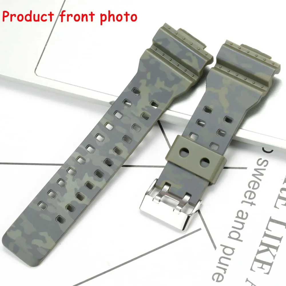 XBHSW Resin Replacement Watch Band for Casio G-Shock GA/GD Series 22mm (0.87 inch) Camouflage Military Green | Durable & Waterproof - view 3