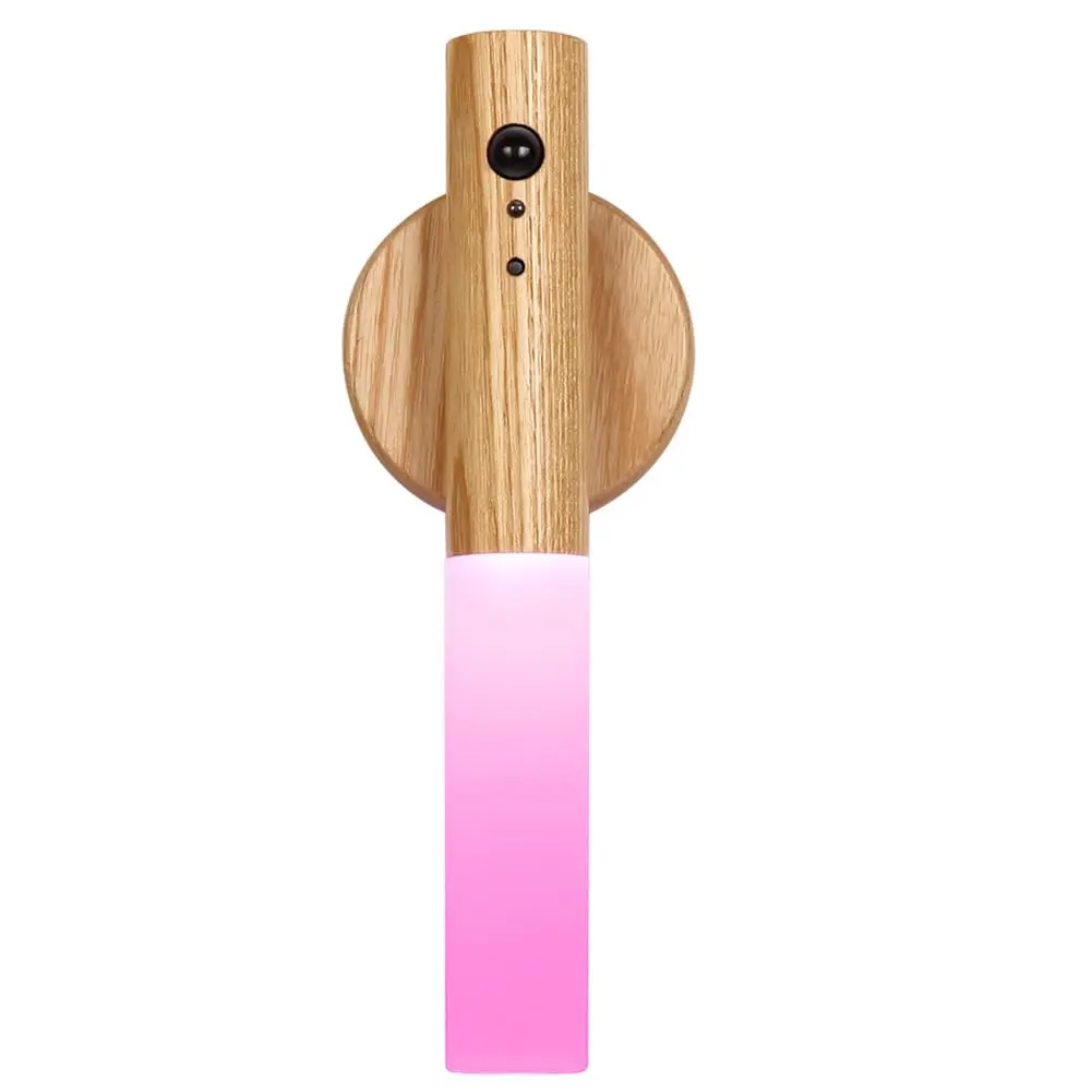LANDGOO Wooden Motion Sensor Night Light | Handmade Wooden Night Light with Motion Detection and Warm LED Light - main product image