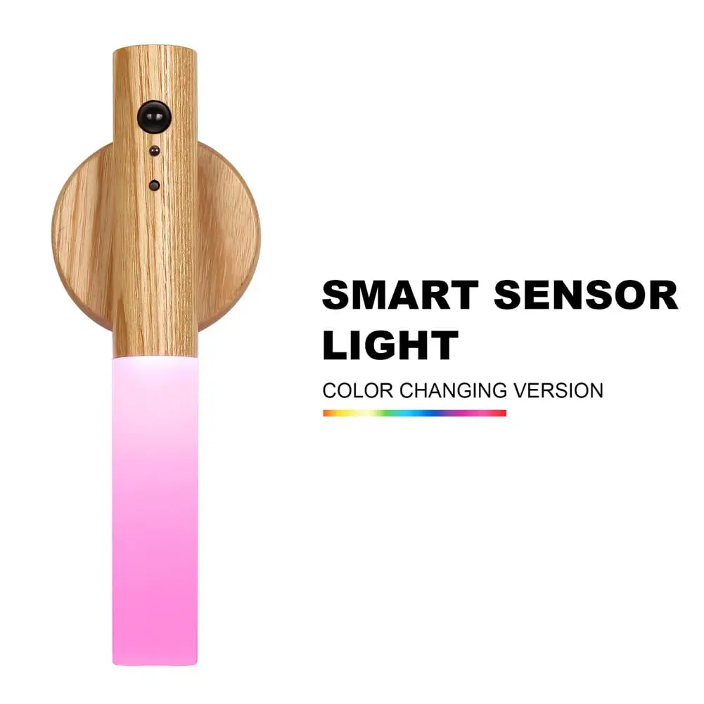LANDGOO Wooden Motion Sensor Night Light | Handmade Wooden Night Light with Motion Detection and Warm LED Light - view 4