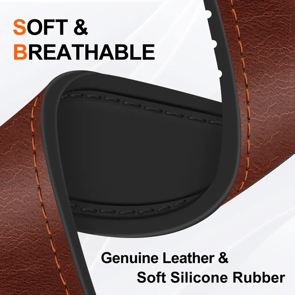 WestEagle Magnetic Leather Band for Galaxy Watch 9/8 | Adjustable Magnetic Buckle Leather Strap, Dark Brown (147-198mm) - view 4