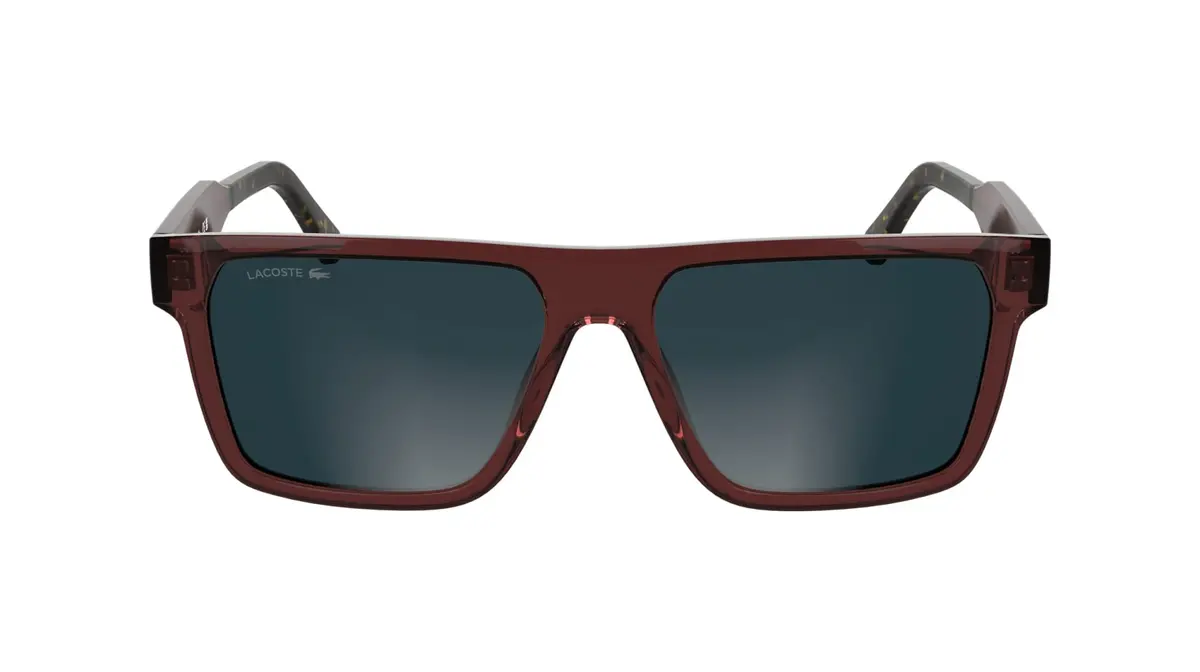 Lacoste Sunglasses L6059S - Transparent Burgundy with Solid Blue Lens | Rectangular, RXable, Charismatic Design - main product image