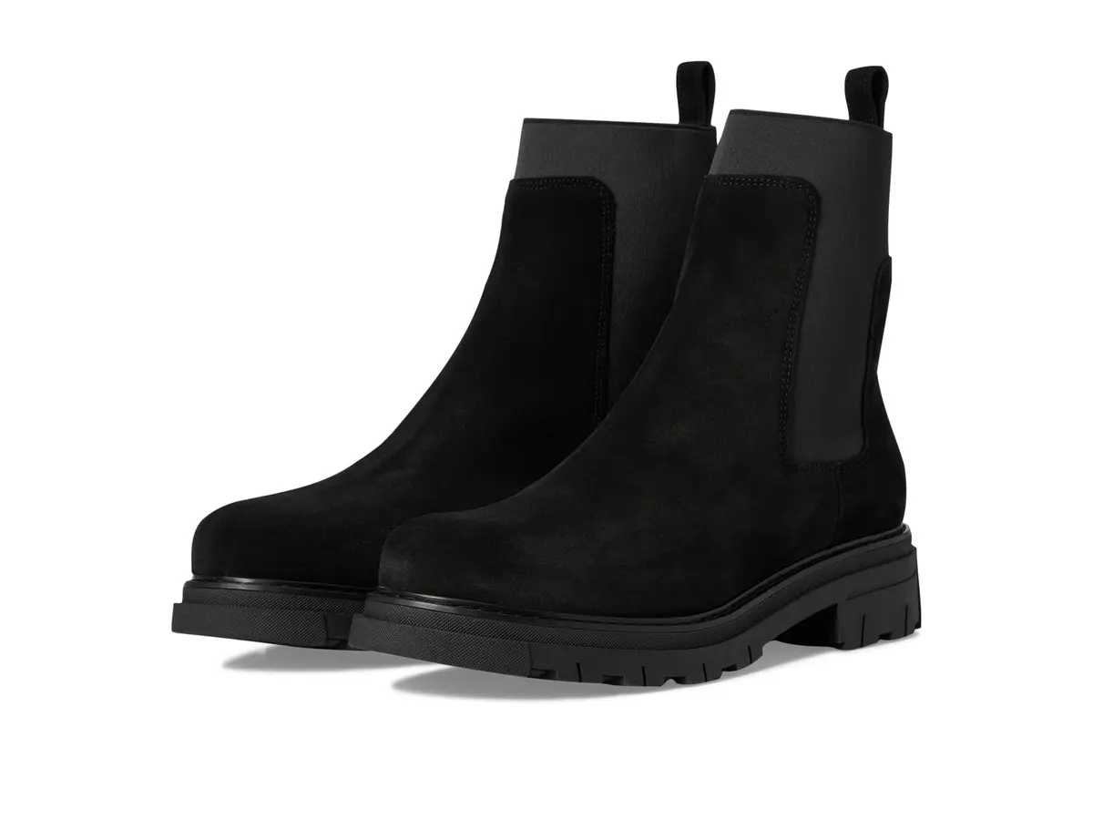 C LA CANADIENNE Darren Black Women's Chelsea Boot 6.5 US | Waterproof Italian Suede, Microfiber Lining, Block Heel - main product image