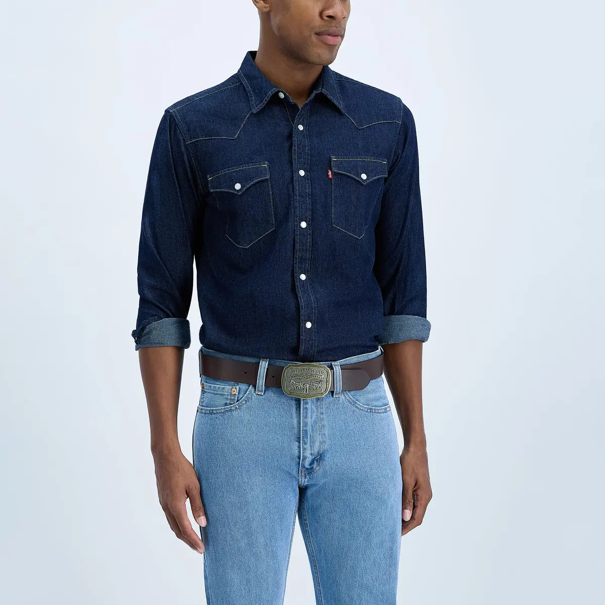 Levi's Men's Removable Plaque Logo Buckle Casual Leather Belt, Brown, XL | Classic Style with Removable Buckle - view 6