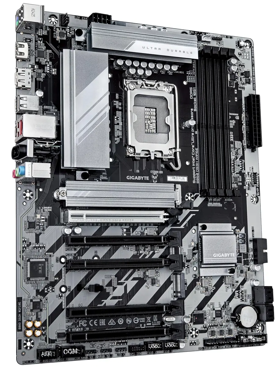 GIGABYTE B860 DS3H WIFI6E Motherboard | Intel Core Ultra Series, DDR5, PCIe 5.0, WiFi 6E (up to 9066MHz DDR5) - view 3