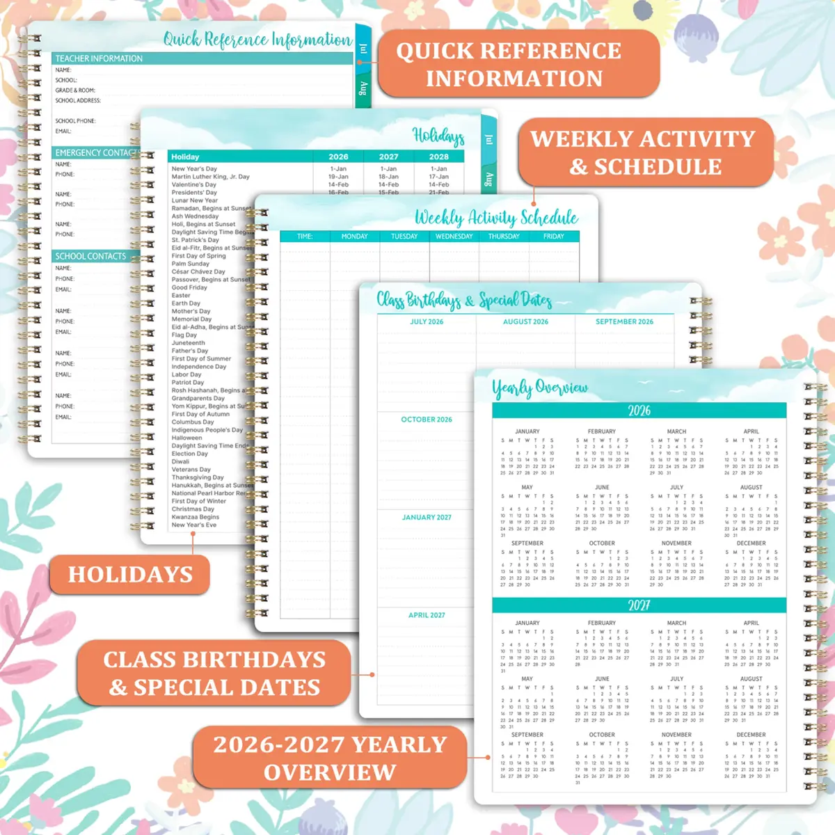 MaaIbok Teacher Planner 2026-2027 | Academic Organizer with Quotes (8.5'' x 11'') - view 5