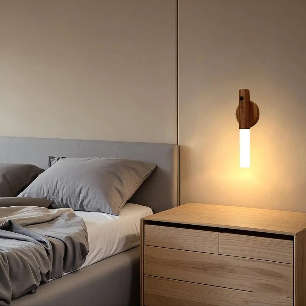 LANDGOO Wooden Motion Sensor Night Light | Handmade Wooden Design with Motion Detection & Warm Light - view 4