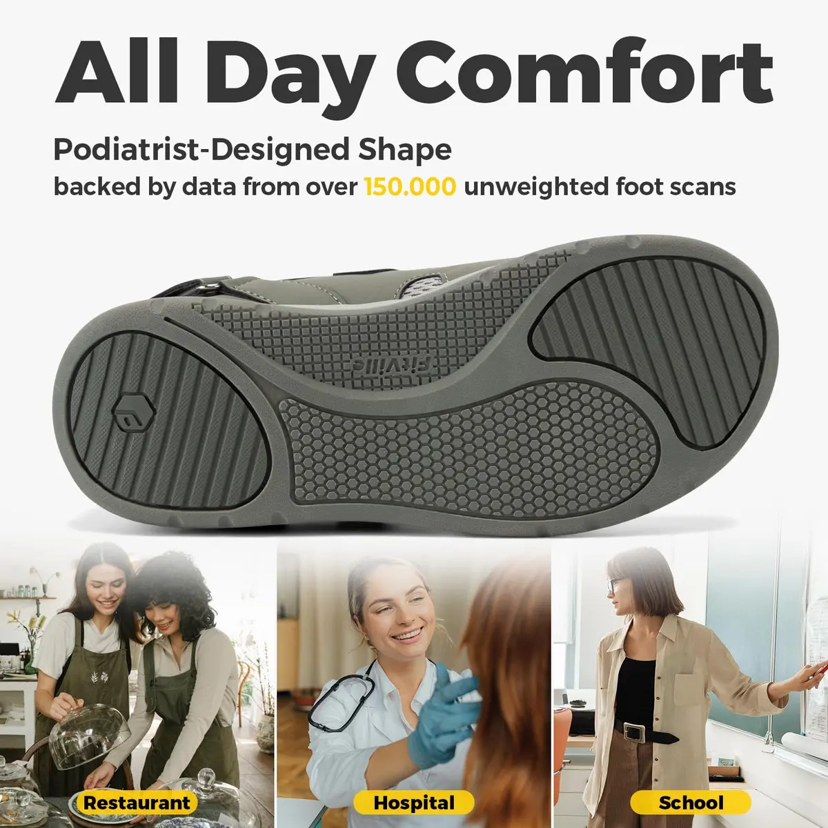 FitVille Women's Extra Wide Diabetic Sandals 7.5 Wide | Arch Support for Heel Pain & Plantar Fasciitis - view 7