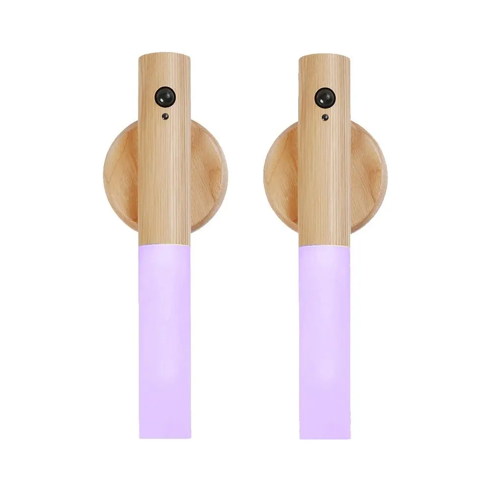 LANDGOO Wooden Motion Sensor Night Light | Handmade Wooden Night Light with Motion Detection, 2-Pack, Warm White - main product image