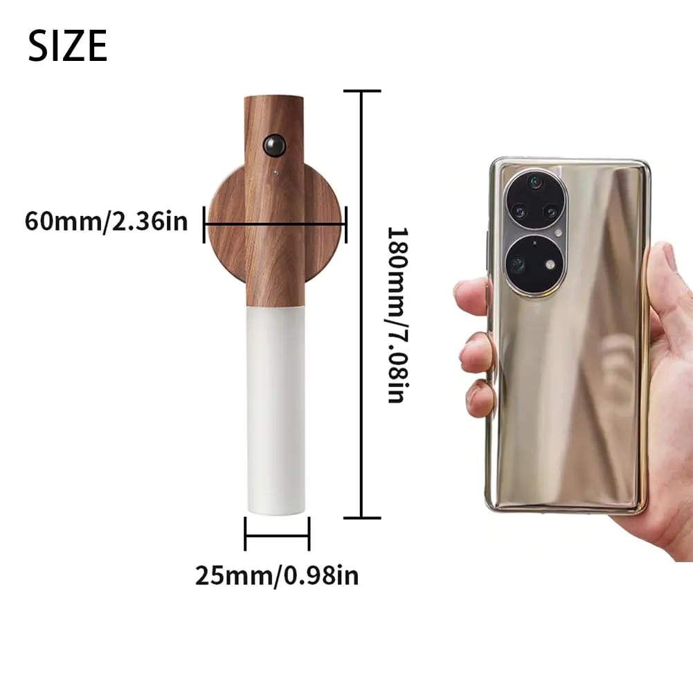 LANDGOO Wooden Motion Sensor Night Light | Handmade Natural Wood with Motion Detection - view 5