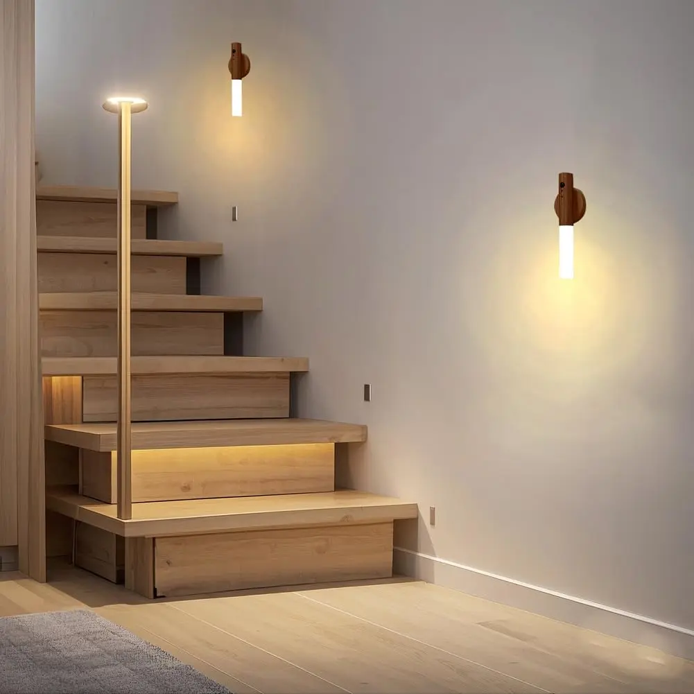 LANDGOO Wooden Motion Sensor Night Light | Handmade Natural Wood with Motion Detection - view 9