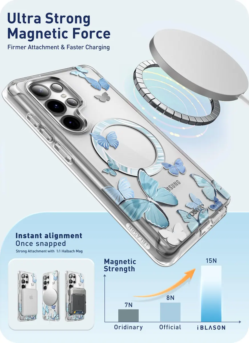 i-Blason Galaxy S25 Ultra Case MagSafe with Screen Protector Butterfly | Slim Impact-Resistant Cover - view 4