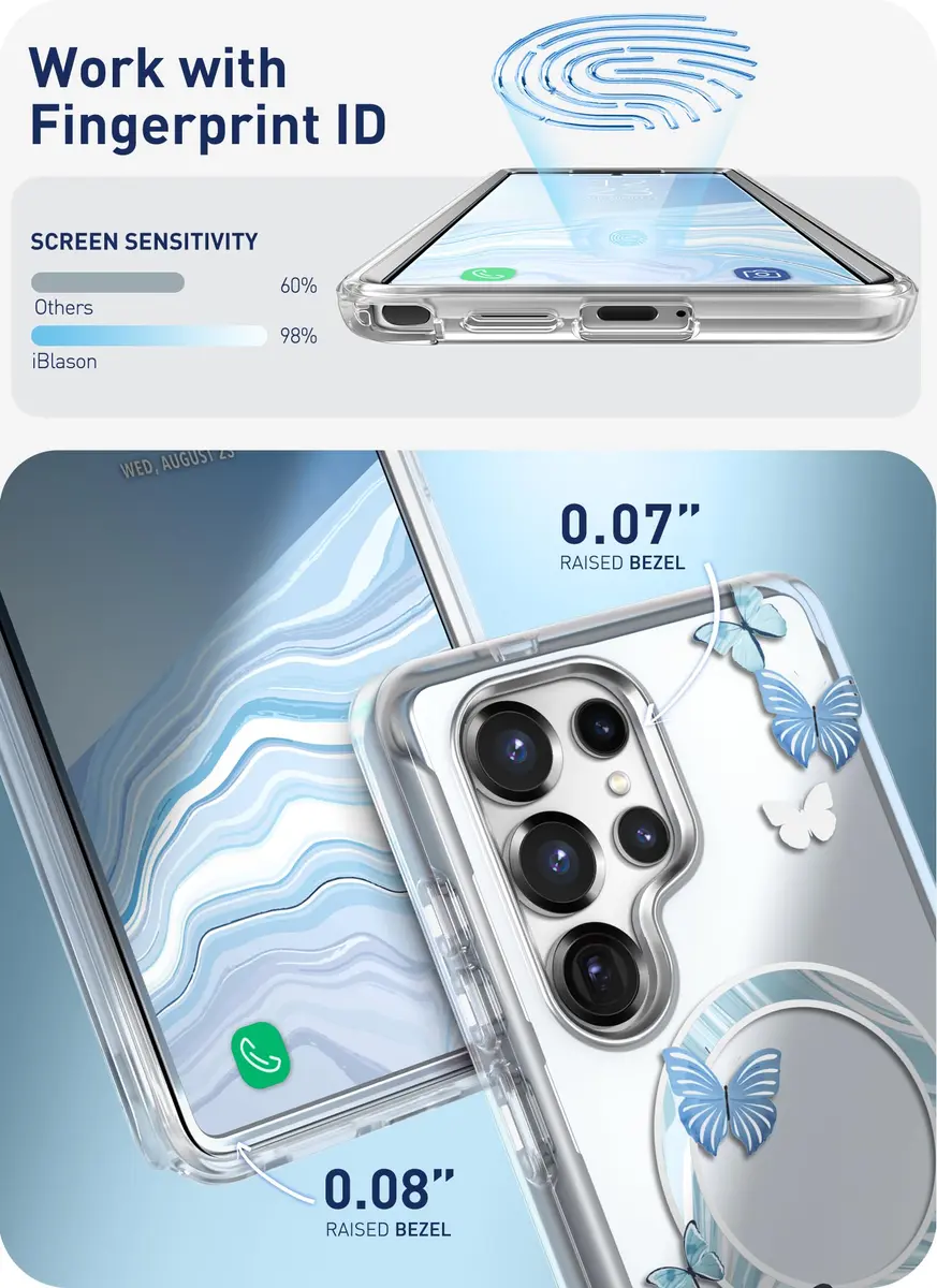 i-Blason Galaxy S25 Ultra Case MagSafe with Screen Protector Butterfly | Slim Impact-Resistant Cover - view 5