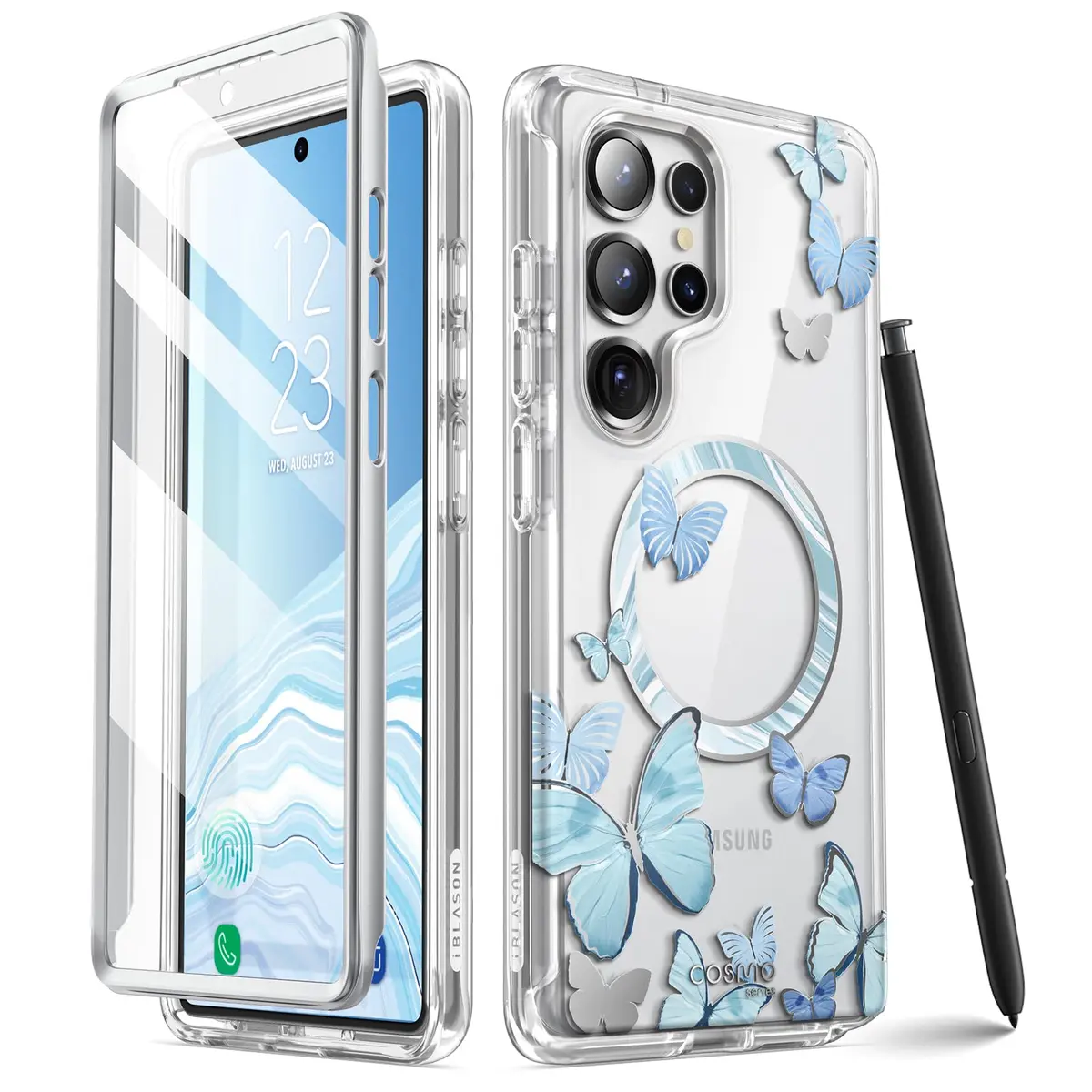 i-Blason Galaxy S25 Ultra Case MagSafe with Screen Protector Butterfly | Slim Impact-Resistant Cover - main product image