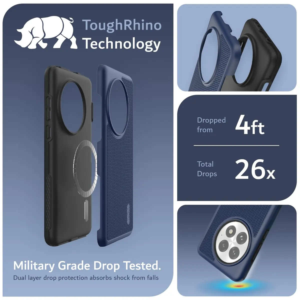 TUDIA MergeGrip Cell Phone Case for OnePlus 13 5G (2025) Indigo Blue | Military-Grade Dual Layer Protection - view 2