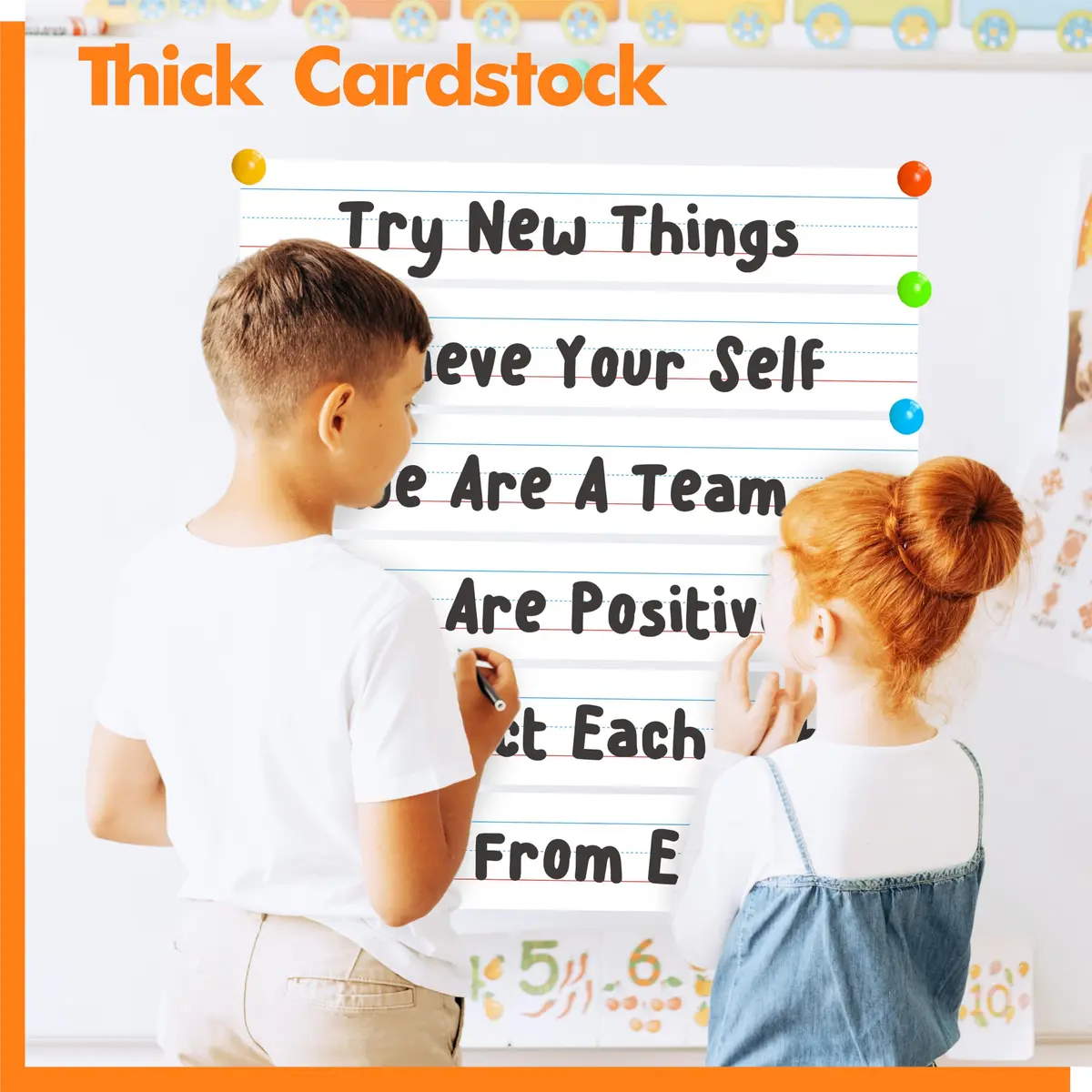 Gethelud 100 Pack Sentence Strips 17” x 3” | Classroom Handwriting Practice Tool - view 4