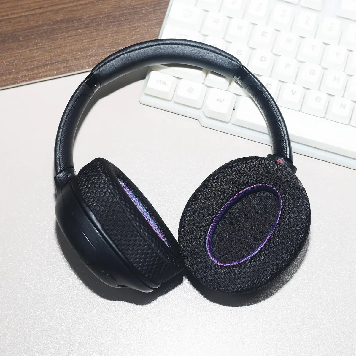 Adhiper Mesh Ear Pads for Sony WH-CH720N WH-CH710N, Black & Purple Edition | Breathable Comfort & Enhanced Sound - view 8