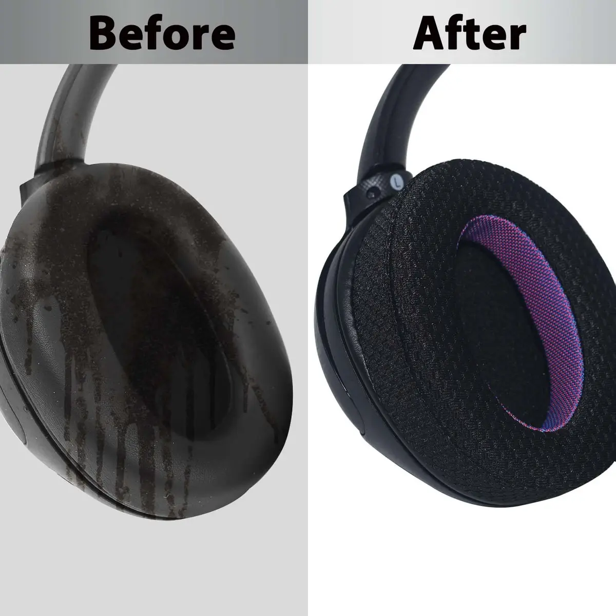Adhiper Mesh Ear Pads for Sony WH-CH720N WH-CH710N, Black & Purple Edition | Breathable Comfort & Enhanced Sound - view 4