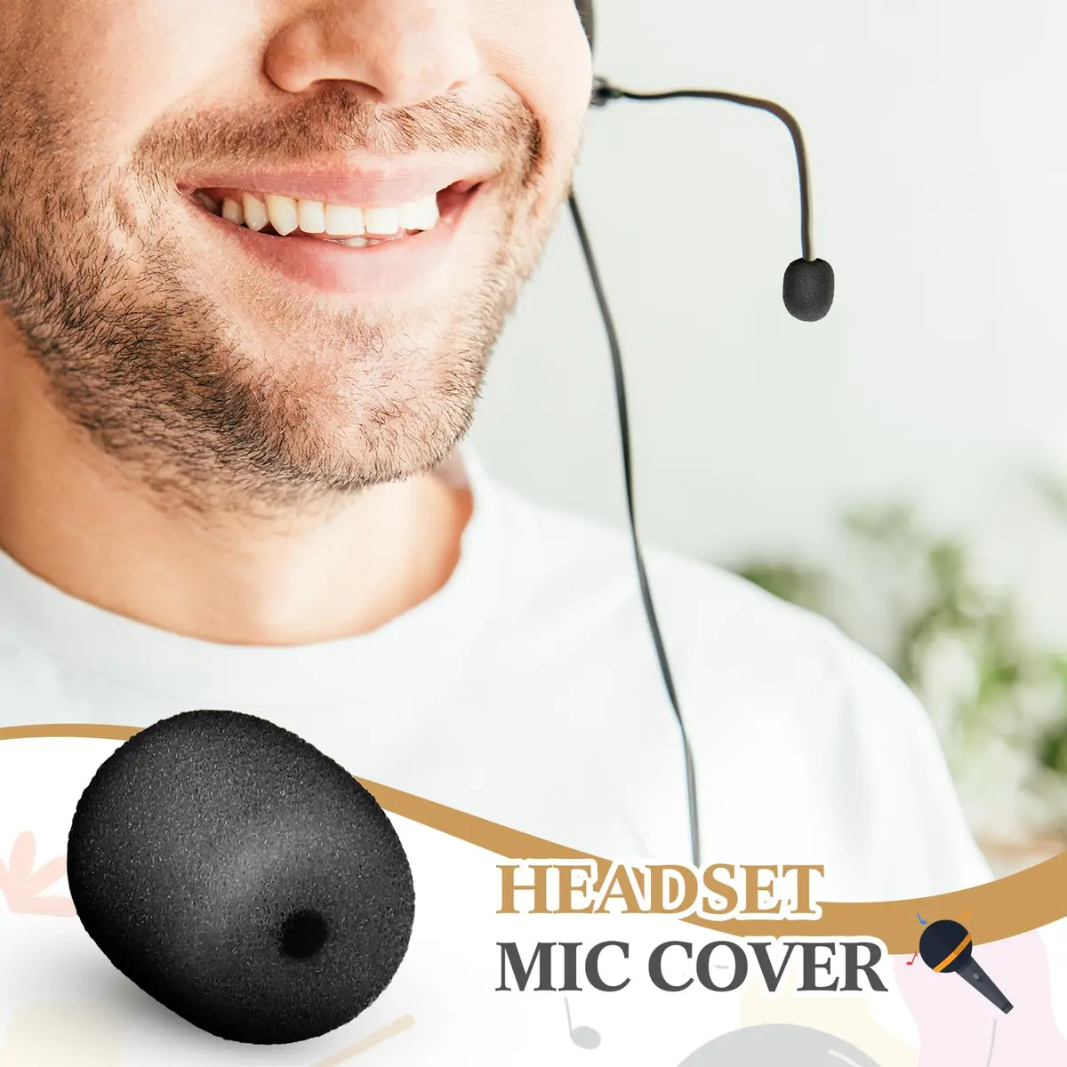 Innconee Mini Mic Foam Windscreen Covers 2mm x 15mm (20 Pcs) | Reduces Wind Noise for Headset & Lapel Mics - view 5