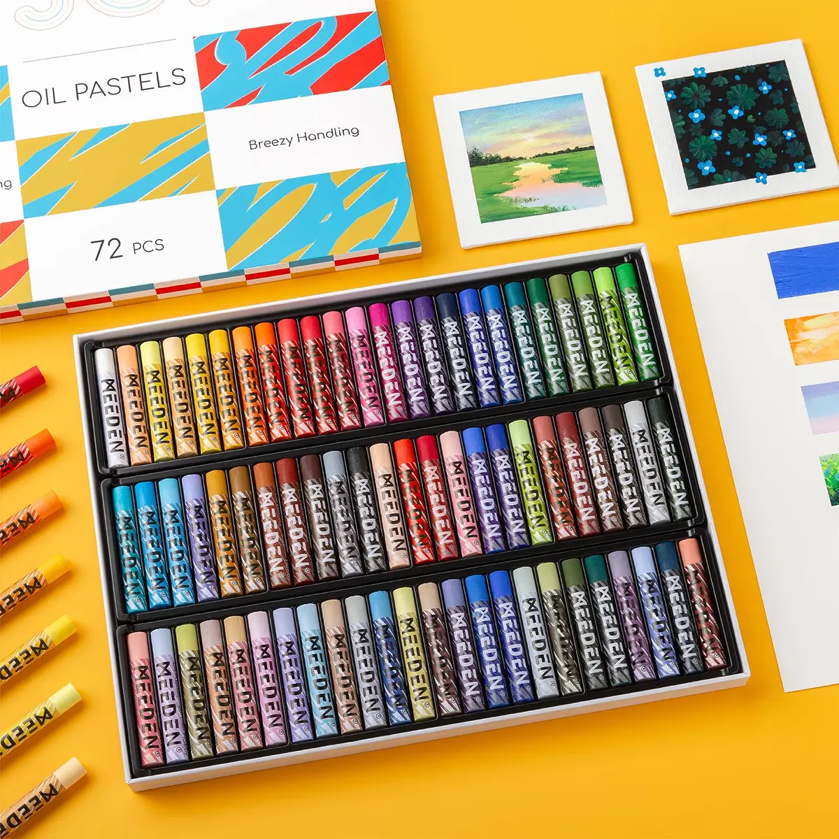 MEEDEN Soft Oil Pastels Set 72 Colors (0.39 in Diameter) | Vibrant Colors for Artists - view 7