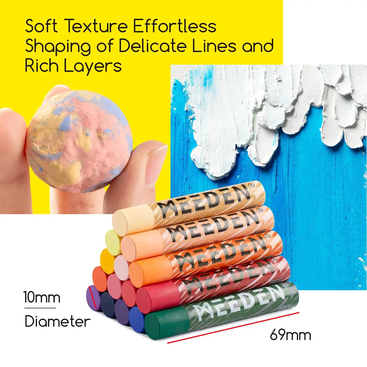 MEEDEN Soft Oil Pastels Set 72 Colors (0.39 in Diameter) | Vibrant Colors for Artists - view 3