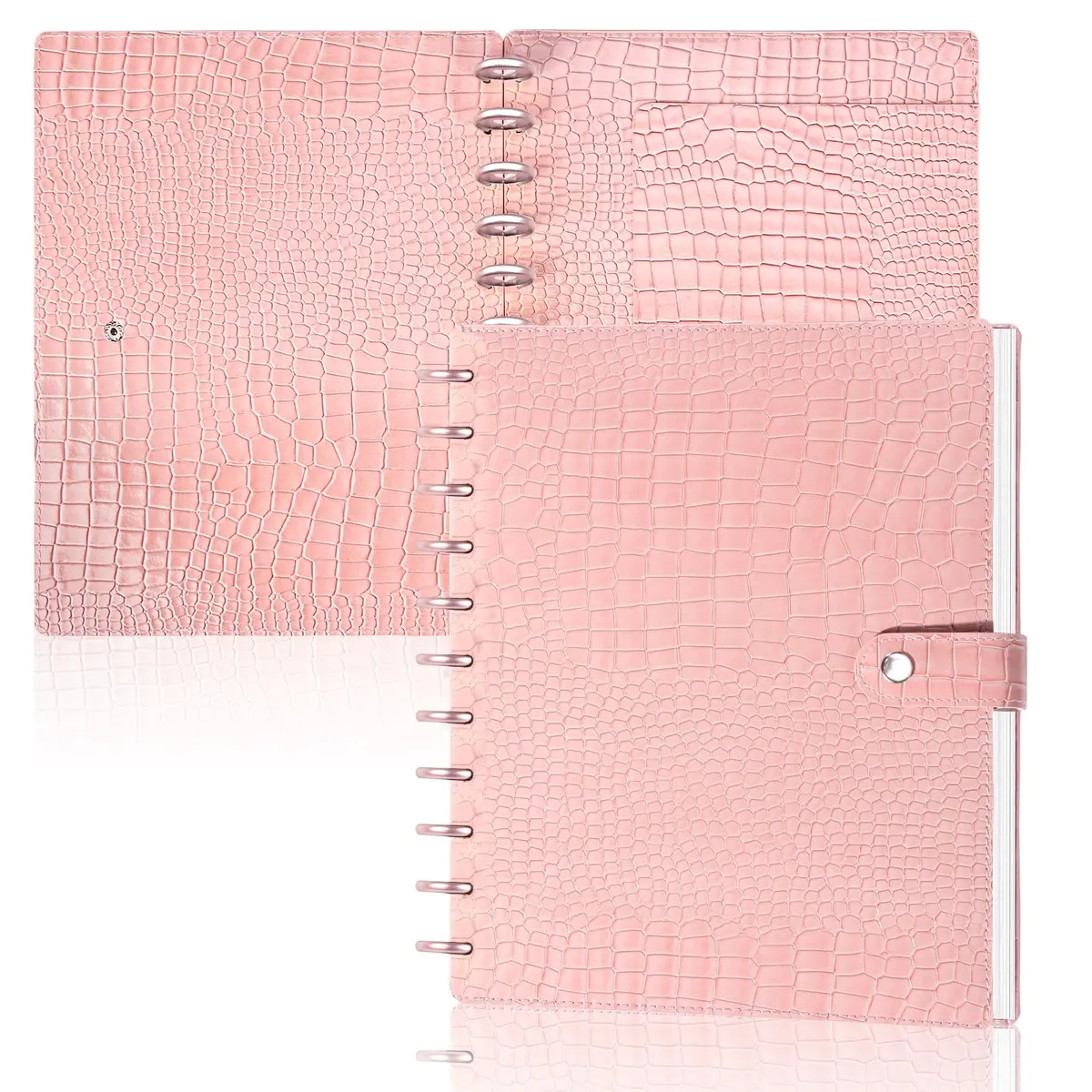 WANGDEFA Pink 8.5x11in Discbound Cover & Set with 11 Discs | Office & School Organizer - main product image