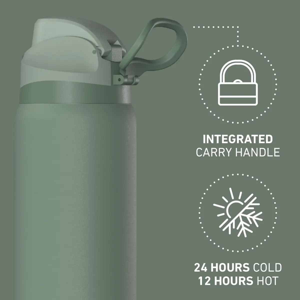 Hydrapeak Oasis 32oz (950ml) Insulated Water Bottle with Locking Chug Lid & Handle | Keeps Cold 24 Hours - view 2