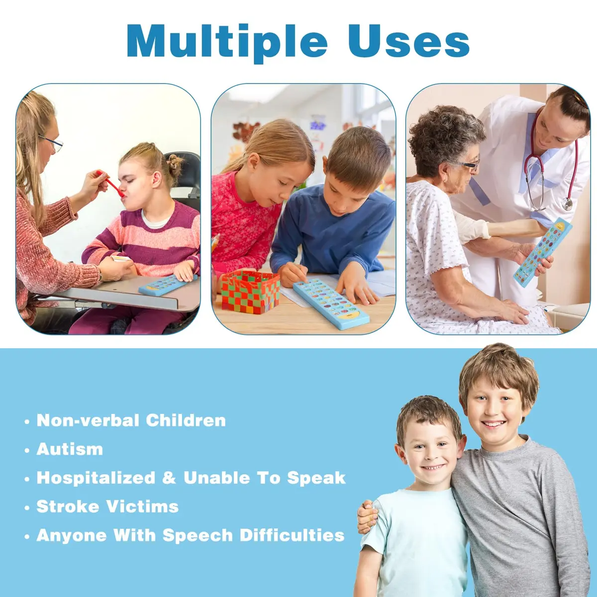 Joyreal AAC Device for Autism, Non-Verbal Communication Tool with 24 Buttons & 6 Programmable Options | Blue - view 7