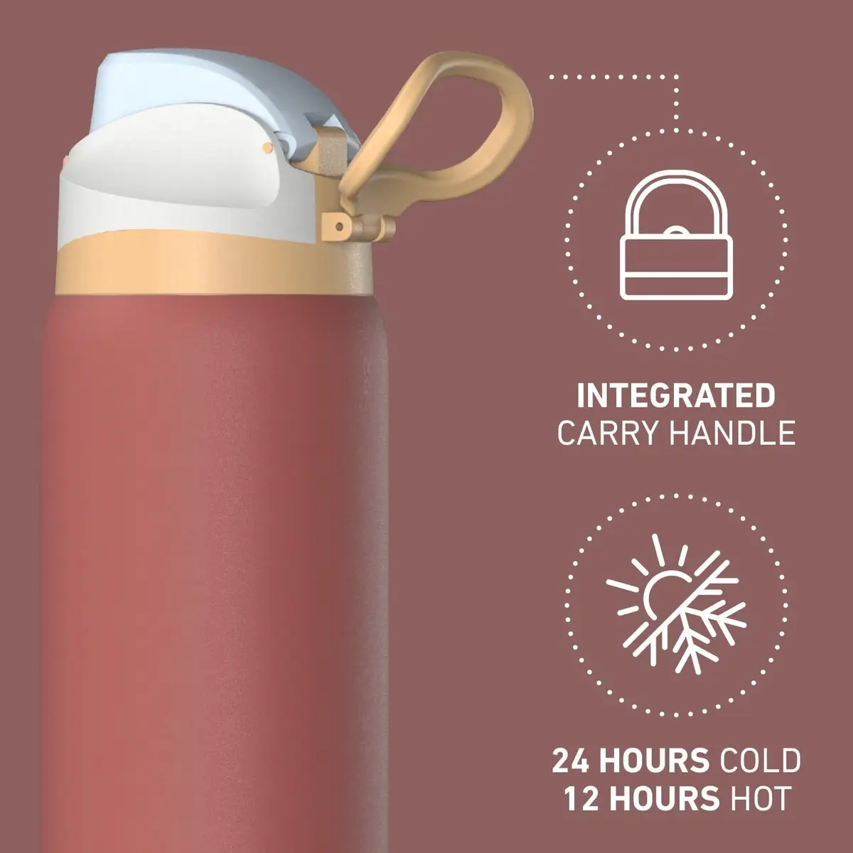 Hydrapeak Oasis 32oz (946ml) Insulated Water Bottle with Locking Chug Lid & Handle | Keeps Cold 24 Hours - view 2