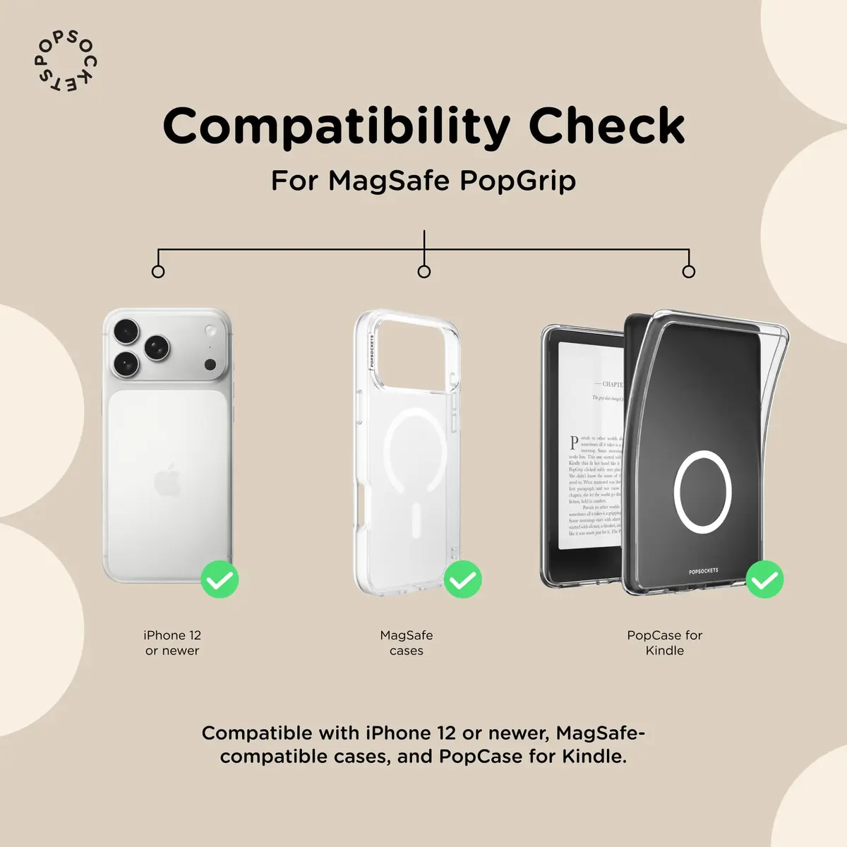 PopSockets Phone Grip for MagSafe Tidepool Heart | Magnetic Stand & Grip, Slim, Heart Design - view 5