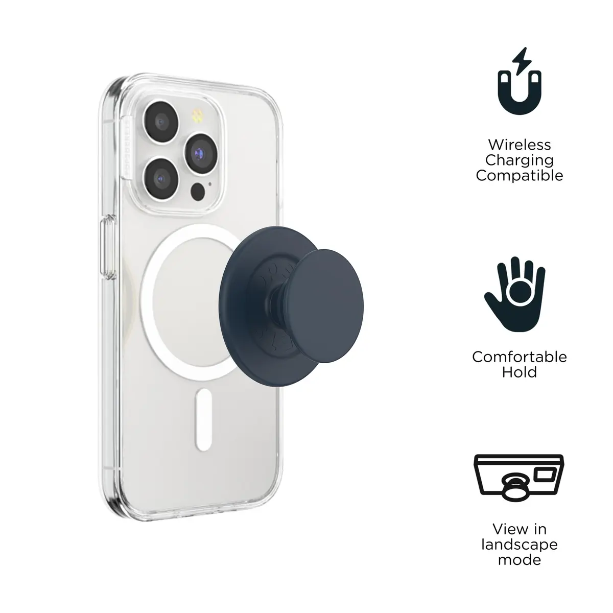 PopSockets Phone Grip for MagSafe Soft Touch Navy | Magnetic Holder & Stand - view 4