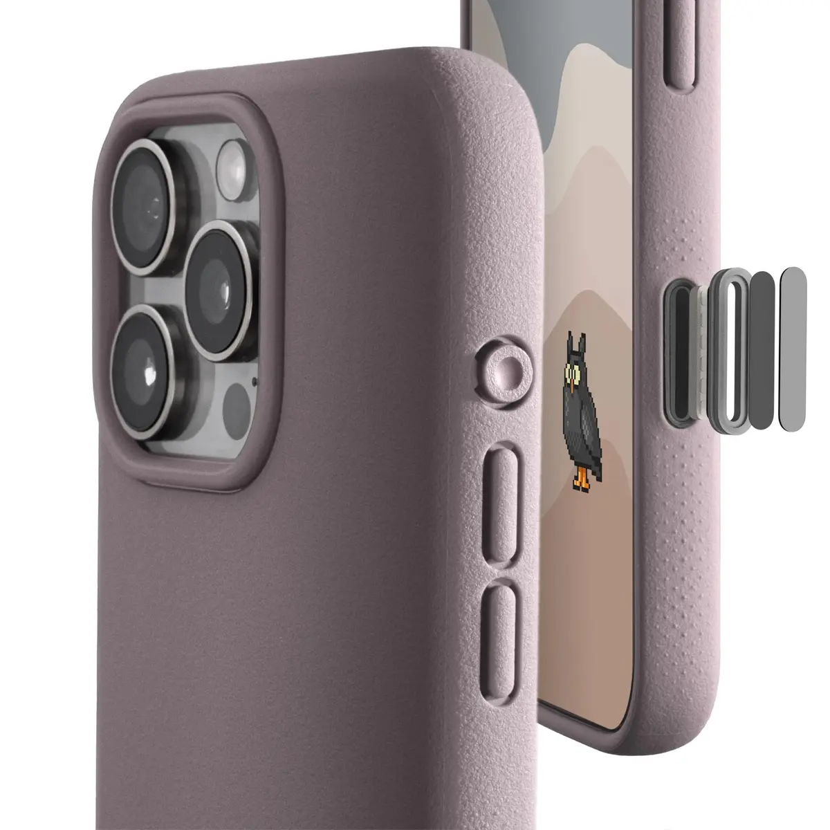 TineeOwl for iPhone 16 Pro Magnetic Case, Camera Control Button, Compatible with MagSafe, TPU, Minimalist, Slim/Thin, Grippy - Dune Series (Dusty Lilac, iPhone 16 Pro) - main product image