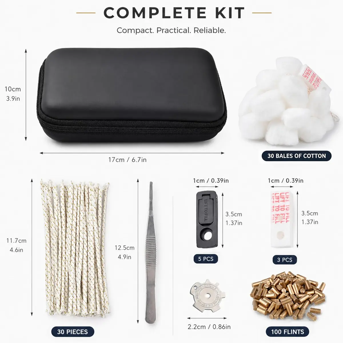The Left Bridge Lighter Repair Kit, Vintage Lighter Repair Kit, 144PCS | Complete Petrol Lighter Maintenance Set - view 2