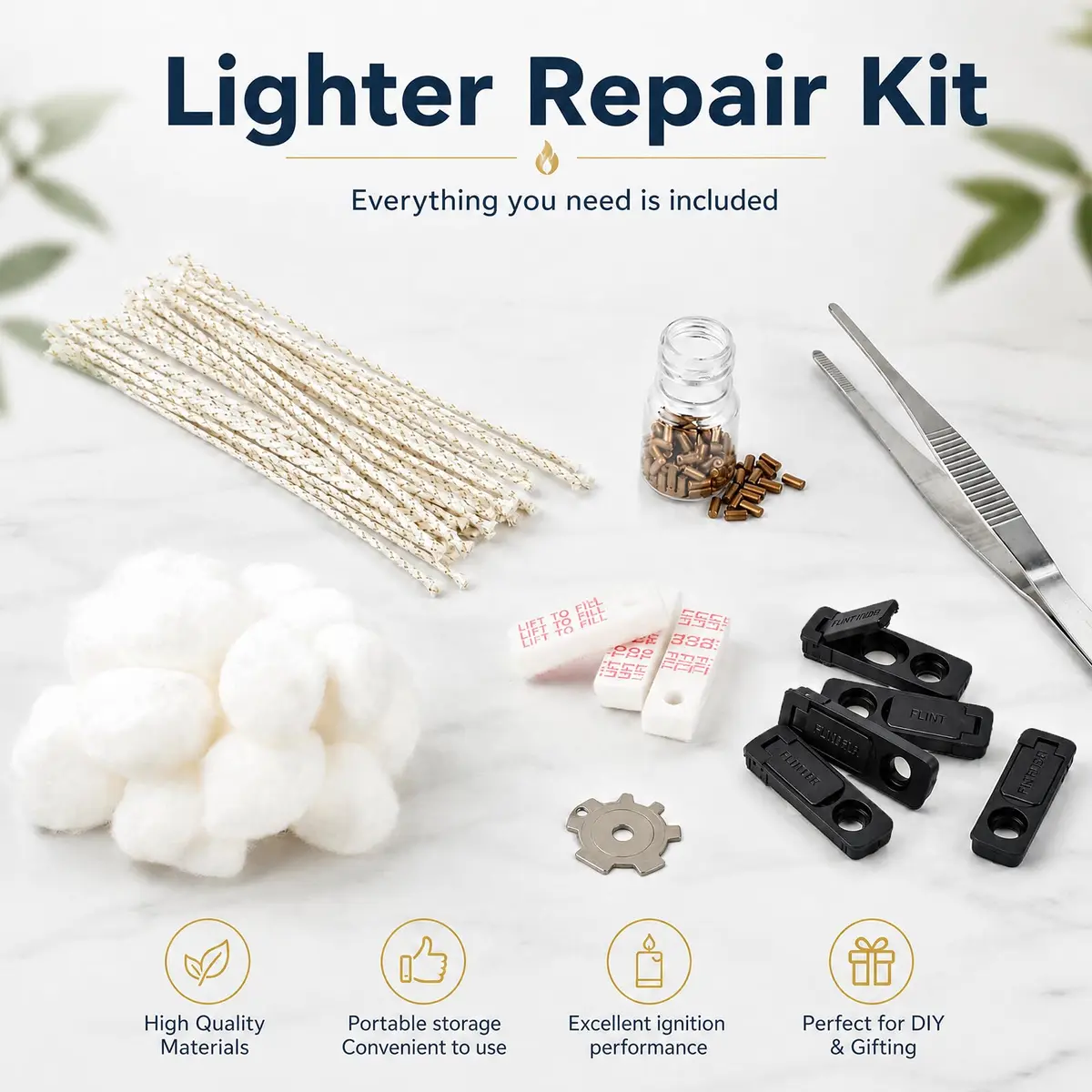 The Left Bridge Lighter Repair Kit, Vintage Lighter Repair Kit, 144PCS | Complete Petrol Lighter Maintenance Set - view 3