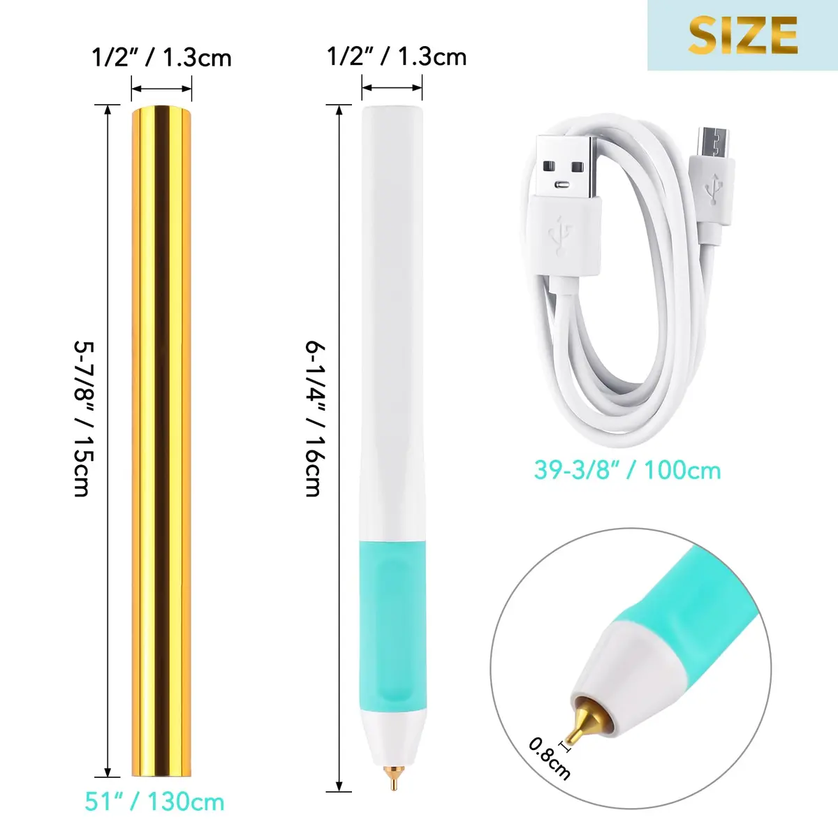 CYFUN DESIGN Hot Foil Pen & Roll Set | USB Powered Heat Foil Pen with 13 Rolls for Card Making - view 5