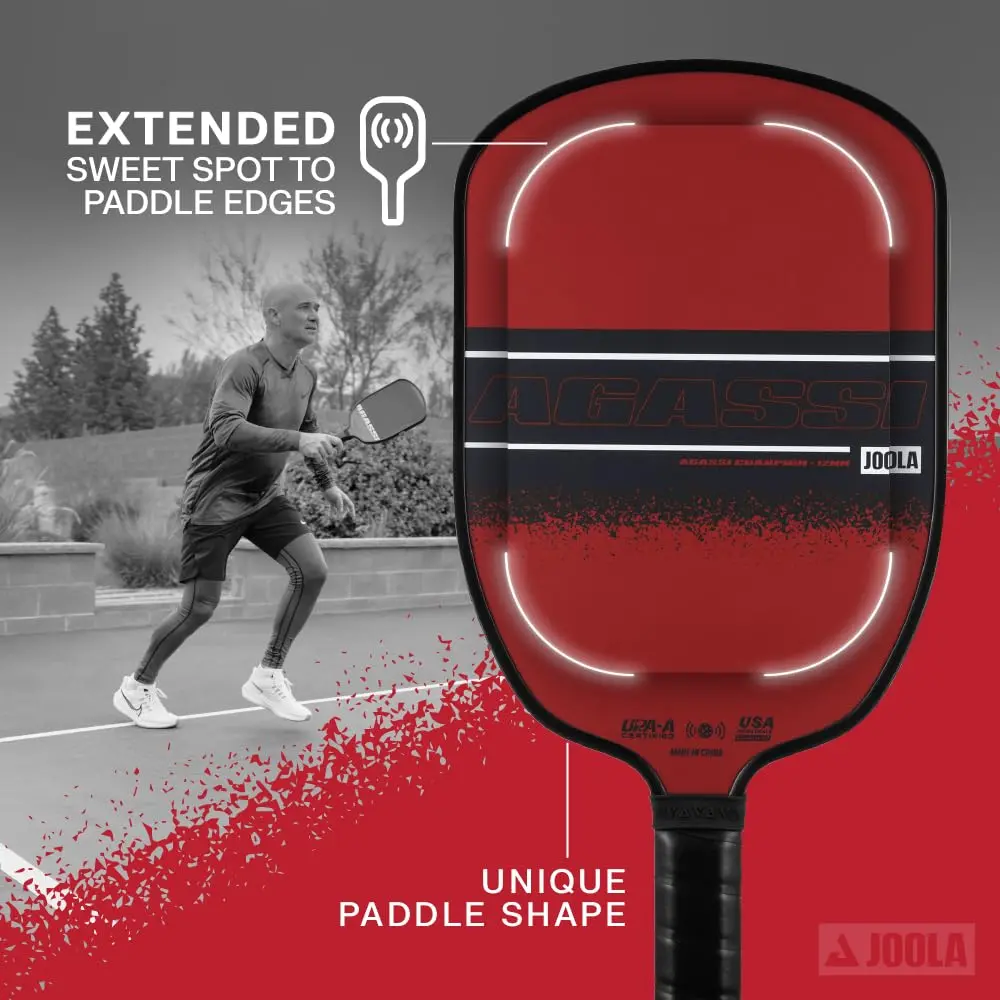 JOOLA Agassi Champion 12mm Pickleball Paddle | 42cm (16.5") x 19cm (7.5") - view 6