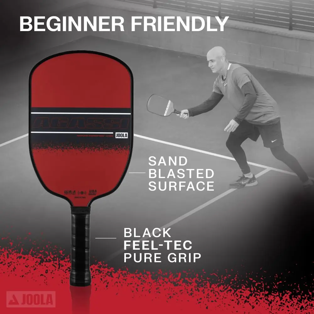 JOOLA Agassi Champion 12mm Pickleball Paddle | 42cm (16.5") x 19cm (7.5") - view 4