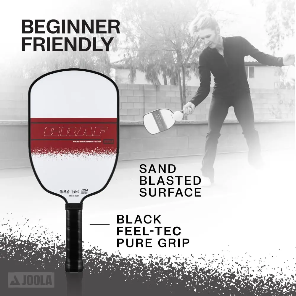 JOOLA Graf Champion 12mm Pickleball Paddle | Agassi Shape for Enhanced Spin & Control - view 5