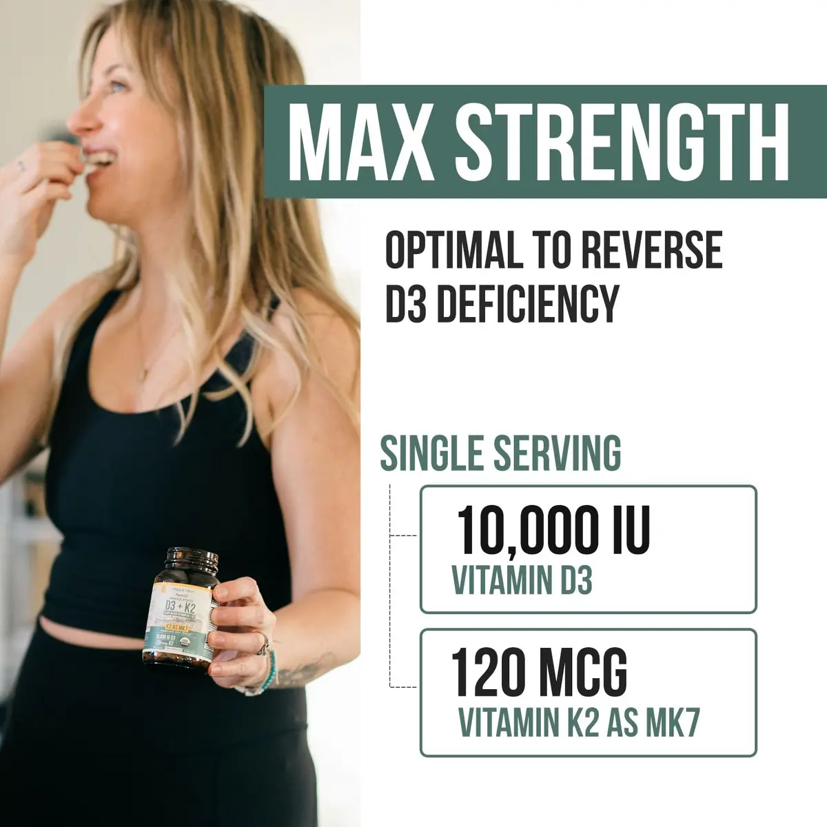 Triquetra Health Organic Plant D3 + K2 | 10,000 IU D3 + 120 mcg K2 | Vegan, Organic, Vegan, 60 Count - view 3