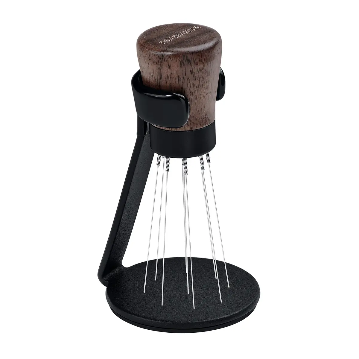Normcore WDT Tool V2.1 with Stand, 9 Prong 0.23mm Espresso Distribution Tool, Weiss Distribution Technique, Magnetic Coffee Stirrer with 5 Extra Needles, American Walnut Wood Handle - view 5