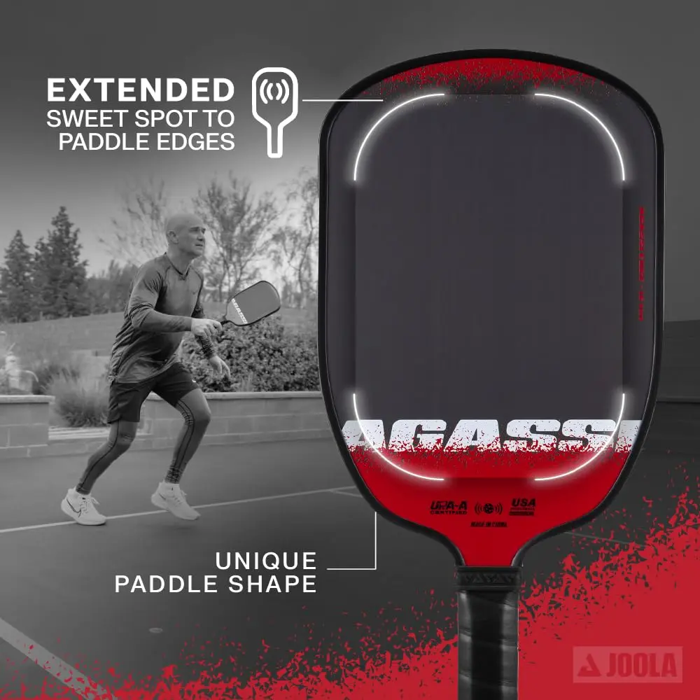 JOOLA Agassi Edge 16mm Pickleball Paddle | Carbon Fiber Spin & Control | USAP & UPA-A Certified (70-120c) - view 5